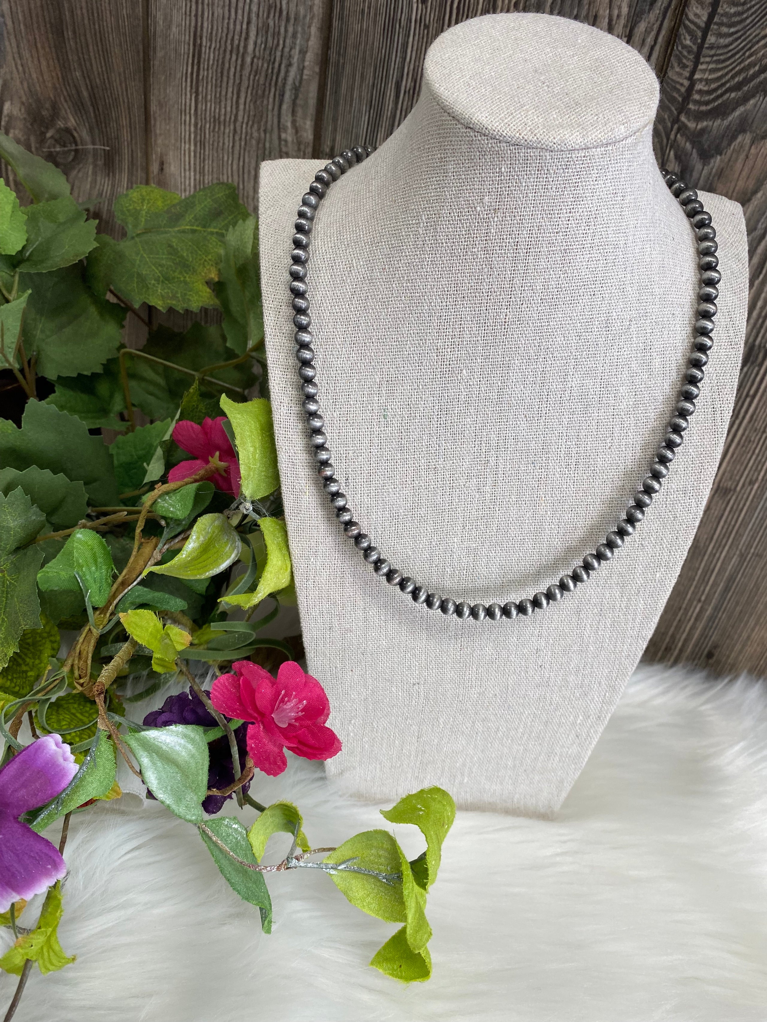 20" Long, 6mm Navajo Pearl Necklace 734262 JAM Feeds